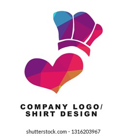Vector Illustration Logo Design of Heart Shape with Geometry Polygon Rainbow Color. Graphic Design for Company, Shirt, Icon and More. 