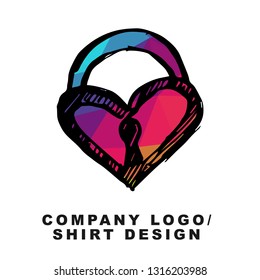 Vector Illustration Logo Design of Heart Shape with Geometry Polygon Rainbow Color. Graphic Design for Company, Shirt, Icon and More. 