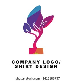 Vector Illustration Logo Design of Nature Trees with Geometry Polygon Rainbow Color. Graphic Design for Shirt, Background, Template, Layout, Website, Mobile App and More.