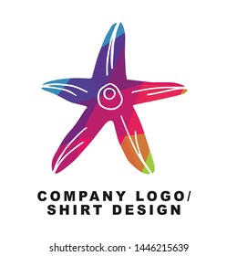 Vector Illustration Logo Design of Ocean Seashell with Geometry Polygon Rainbow Color. Graphic Design for Shirt, Background, Template, Layout, Website, Mobile App and More.