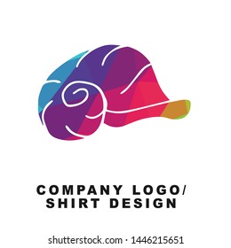 Vector Illustration Logo Design of Ocean Seashell with Geometry Polygon Rainbow Color. Graphic Design for Shirt, Background, Template, Layout, Website, Mobile App and More.