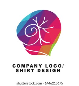 Vector Illustration Logo Design of Ocean Seashell with Geometry Polygon Rainbow Color. Graphic Design for Shirt, Background, Template, Layout, Website, Mobile App and More.