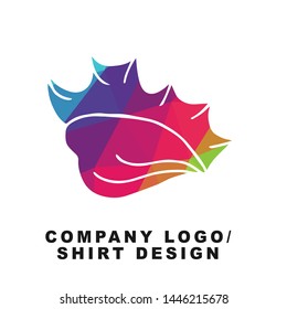 Vector Illustration Logo Design of Ocean Seashell with Geometry Polygon Rainbow Color. Graphic Design for Shirt, Background, Template, Layout, Website, Mobile App and More.