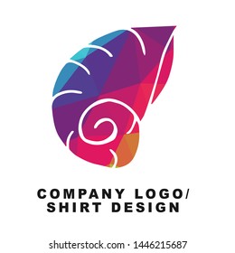 Vector Illustration Logo Design of Ocean Seashell with Geometry Polygon Rainbow Color. Graphic Design for Shirt, Background, Template, Layout, Website, Mobile App and More.