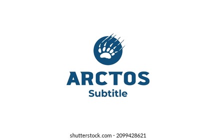 diseño de logotipo de ilustración vectorial para pictograma, marca pictórica arctos con arañazos de arañazos como icono gráfico