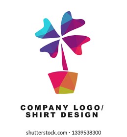 Vector Illustration Logo Design of St. Patrick Day Clover with Geometry Polygon Rainbow Color. Graphic Design for Shirt, Apparel, Template, Layout, Website, Mobile App and More. 