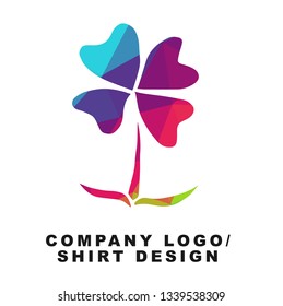 Vector Illustration Logo Design of St. Patrick Day Clover with Geometry Polygon Rainbow Color. Graphic Design for Shirt, Apparel, Template, Layout, Website, Mobile App and More. 