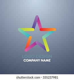 Vector illustration of logo design star.