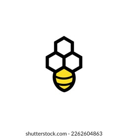 Vector illustration logo and design template or hexagon striped badge