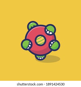vector illustration of logo design, turtle holding a donut