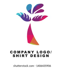Vector Illustration Logo Design of Whale Tail with Geometry Polygon Rainbow Color. Graphic Design for Shirt, Apparel, Template, Layout, Website, Mobile App and More.