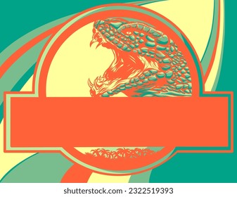 vector illustration of logo dinosaur on colored background