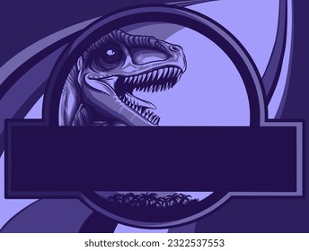 vector illustration of logo dinosaur on colored background