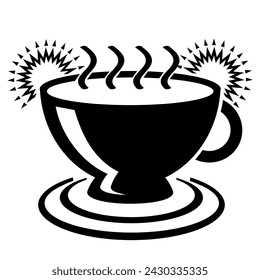 Vector illustration, logo, drink mug. 