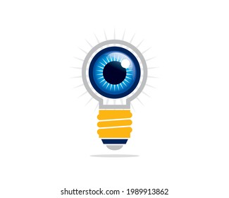 logotipo de ilustración vectorial de Eye-Dea como idea