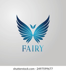 A vector illustration and logo featuring the majestic wings of a fairy in gradient colors, with a mythical touch. Ideal for fantasy and magical-themed designs.