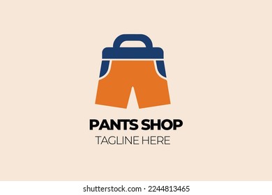 vector illustration logo featuring shorts. The casual, solid icon is perfect for representing a laid-back, relaxed brand. Use it on websites, social media, business cards, and other marketing material