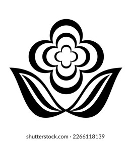 Vector illustration, logo, flower and leaf icon. Isolated on a white background.