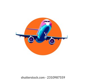 Ilustración vectorial del logotipo de un transatlántico de pasajeros en el fondo del sol
