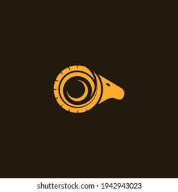 ilustración vectorial. El logotipo se presenta en forma de una rueda de cuernos de cabra de montaña, adecuada para el automóvil al aire libre