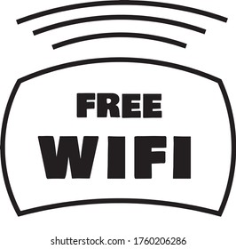 
vector illustration and logo free wifi. Inscription free wifi
