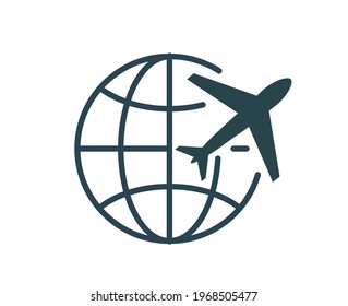 Vector Illustration Logo Globe Icon Airplane Stock Vector (Royalty Free ...