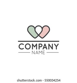 Vector Illustration Logo Graphic Element for Nonprofit Organizations and Donation Centre. Fundraising Symbols. Crowdfunding Project Label. Charity Logo