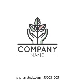 Vector Illustration Logo Graphic Element For Nonprofit Organizations And Donation Centre. Fundraising Symbols. Crowdfunding Project Label. Charity Logo