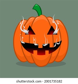 vector, illustration, logo, halloween cartoon pumpkin
