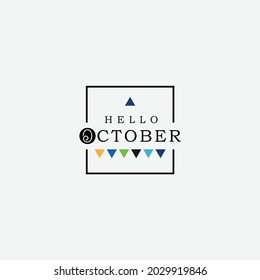 Vector illustration logo of Hello autumn on Vector illustration