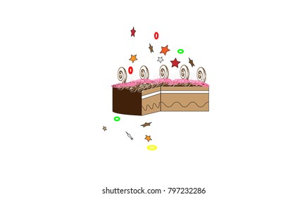 vector illustration, logo - holiday cake