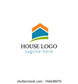 Vector illustration logo house. Logotypes for construction company, house rent, building