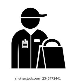 Vector illustration, logo, icon. Courier, delivery. Isolated on a white background.