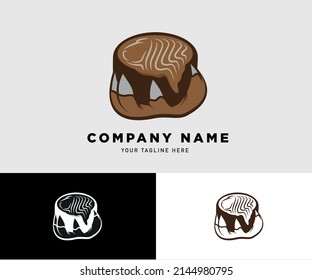ilustración vectorial del diseño del icono del logo, mano de leones sosteniendo una taza de café y arte tardío en forma de cabeza de león