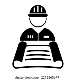 Vector illustration, logo, icon from the field of construction, industry and mechanical engineering. Engineer. Contractor. Isolated on a white background.