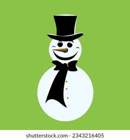 Vektorgrafik des Logo-Symbols in Form eines Schneemann auf grünem Hintergrund in schwarz-weißem Hintergrund