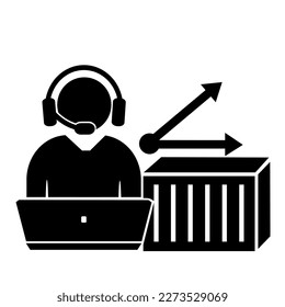 Ilustración vectorial, logotipo, icono. Logística, entrega. Aislado sobre un fondo blanco.