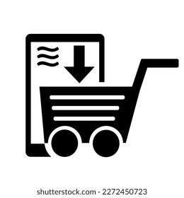 Vector illustration, logo, icon online order, delivery. Isolated on a white background.