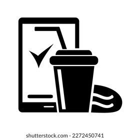 Ilustración vectorial, logotipo, icono de pedido en línea, entrega. Aislado sobre un fondo blanco.