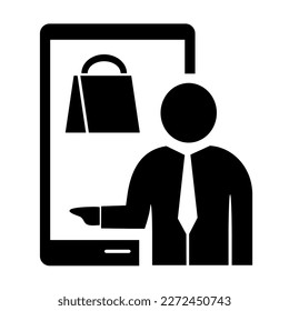 Vektorgrafik, Logo, Icon Online-Bestellung, Lieferung. Einzeln auf weißem Hintergrund.