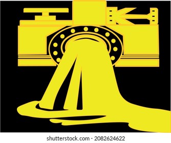 Vector illustration of logo, icon, sign, oil. Black gold.