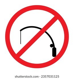 ilustración vectorial del icono del logotipo del signo de que la pesca está prohibida en esta zona