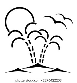 Vector illustration, logo, icon for travel and leisure. Wildlife and tourism. People. Isolated on a white background.