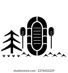 Vector illustration, logo, icon for travel and leisure. Wildlife and tourism. People. Isolated on a white background.