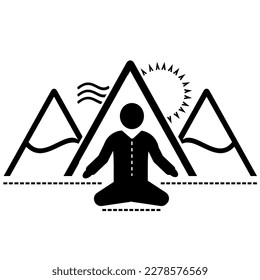 Vector illustration, logo, icon for travel and leisure. Wildlife and tourism. People. Isolated on a white background.