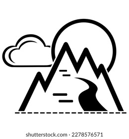 Vector illustration, logo, icon for travel and leisure. Wildlife and tourism. People. Isolated on a white background.