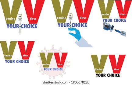 Vector illustration of logo or icons for Vaccine or Virus your choice