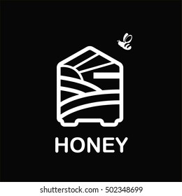 Vector illustration. Logo with the image of  beehive.