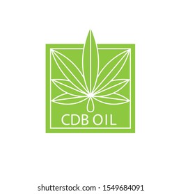 Vector illustration of a logo with the image of cannabis and marijuana. Possible for use in the cbd oil logo.