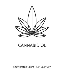 Vector illustration of a logo with the image of cannabis and marijuana. Possible for use in the cbd oil logo.